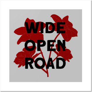 Wide Open Road, burgundy & black Posters and Art